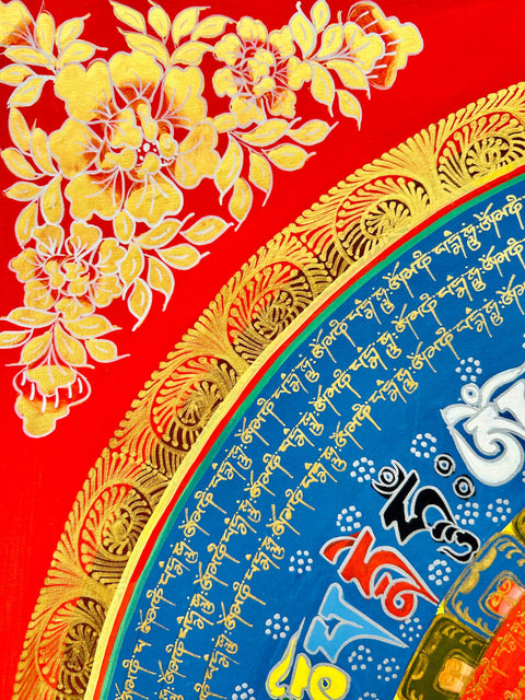 Tibetan Handmade Thangka Mantra Mandala Painting Spiritual Blessing Nature's Basket - NZ