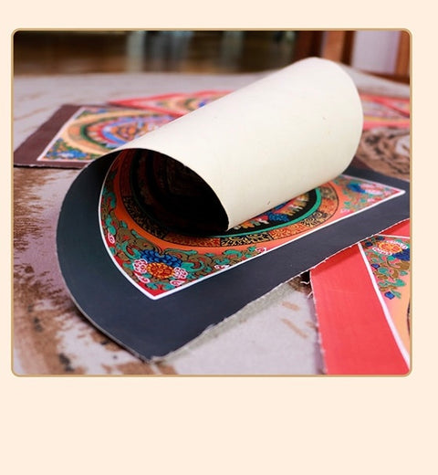 Tibetan Handmade Thangka Mantra Mandala Painting Spiritual Blessing Nature's Basket - NZ
