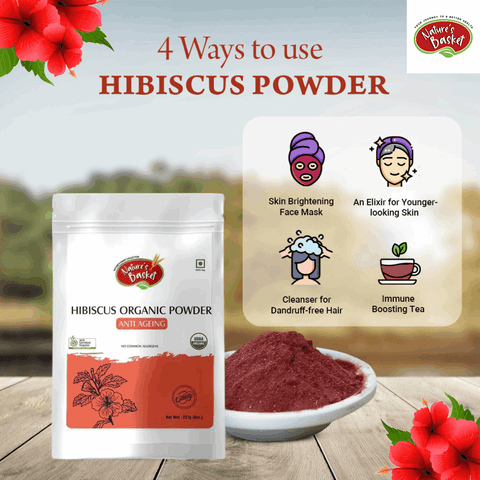 Nature's Basket NZ Hibiscus Organic Powder 227g - USDA Certified - Nature's Basket - NZ