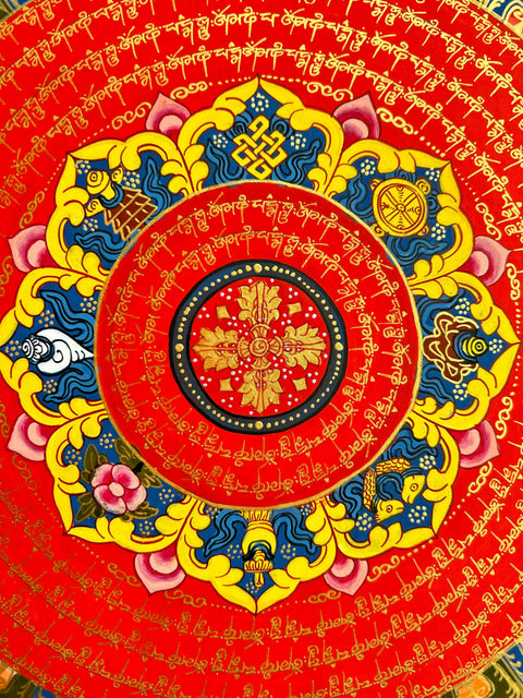 Tibetan Handmade Thangka Mantra Mandala Painting Spiritual Blessing Nature's Basket - NZ