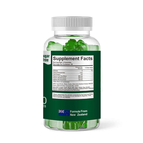Wildcrafted Irish Sea Moss gummies — iodine-rich bladderwrack blend — Auckland delivery