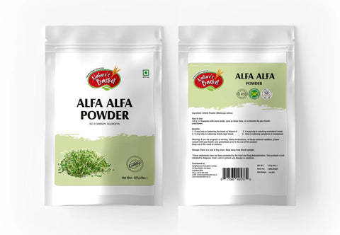 Alfalfa (Lucerne) Powder 227g – Clean Greens, Chlorophyll & Smoothie Booster Nature's Basket - NZ