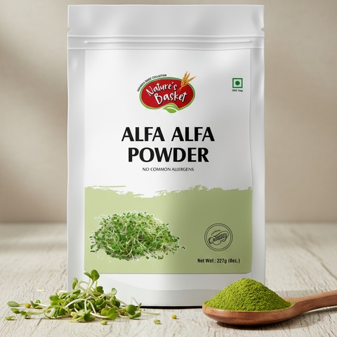 Alfalfa (Lucerne) Powder 227g – Clean Greens, Chlorophyll & Smoothie Booster Nature's Basket - NZ