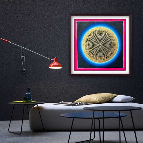 Tibetan Handmade Thangka Mantra Mandala Painting Spiritual Blessing Nature's Basket - NZ