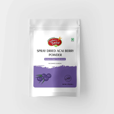 Close-up of spray-dried açaí powder — rich color, no fillers — Wellington kitchen