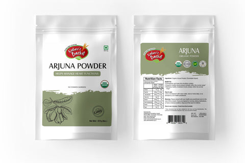 Nature’s Basket Organic Arjuna Powder 227g — Terminalia arjuna bark powder, certified organic, packed in New Zealand