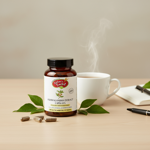 Ashwagandha Extract 60 Capsules - Stress Relief & Calm Nature's Basket - NZ