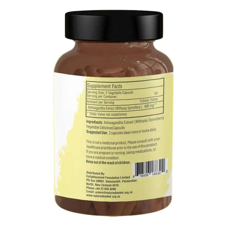Ashwagandha Extract Capsules 900mg 60pcs - Nature's Basket - NZ
