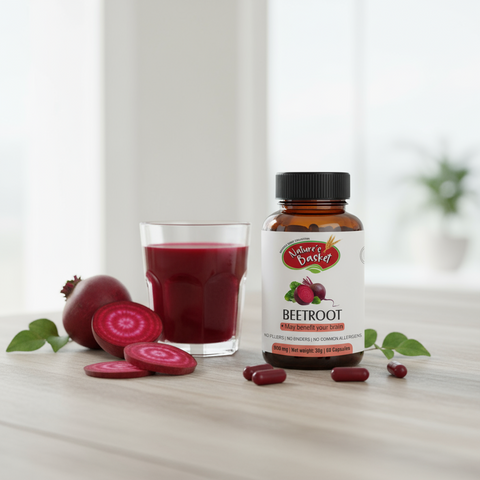 Beetroot Capsules 60 (1-Month Supply) – Energy, Stamina & Heart Support Nature's Basket - NZ