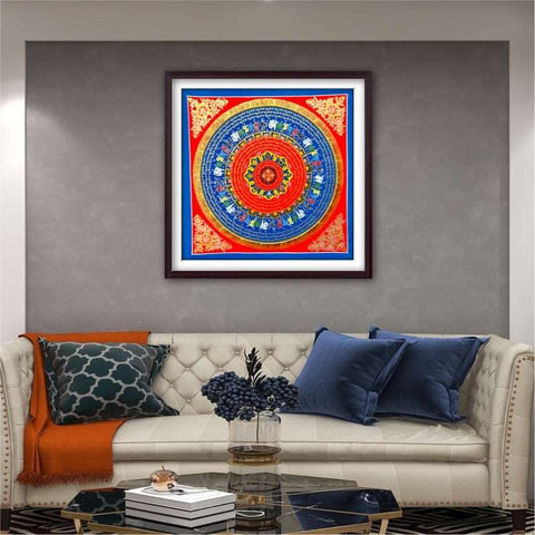 Tibetan Handmade Thangka Mantra Mandala Painting Spiritual Blessing Nature's Basket - NZ