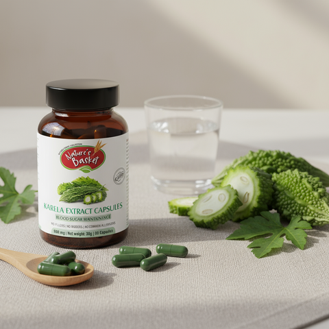 Karela Capsules NZ (Bitter Gourd) — Healthy Glucose Metabolism Support | 60 Vegan Caps Nature's Basket - NZ