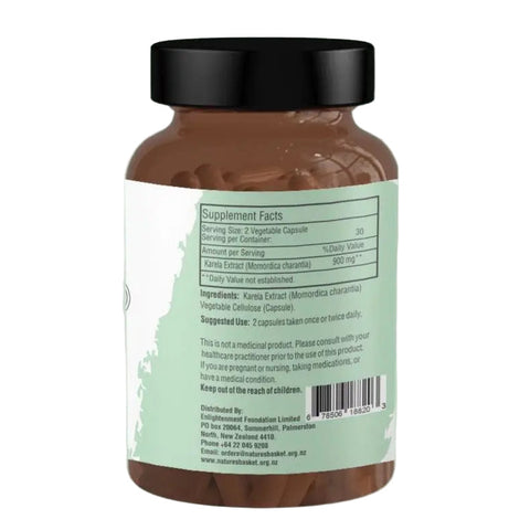 Karela (Bitter Melon) Extract Capsules 900mg 60pcs - Nature's Basket - NZ