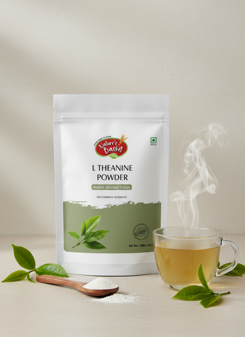 L-Theanine Powder 200g (Green Tea) – Calm Focus & Stress Support Nature's Basket - NZ