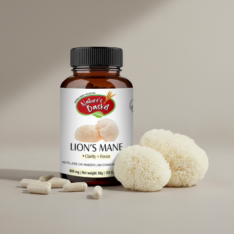 Lion’s Mane Capsules 120 – High-Strength Nootropic for Focus, Memory & Mood | Nature’s Basket NZ Nature's Basket - NZ