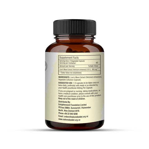 Lion's Mane Capsules - Nature's Basket - NZ