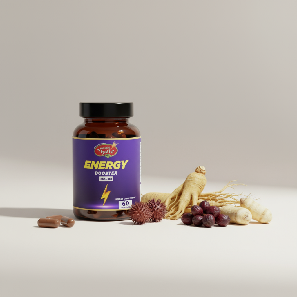 Energy Booster 60 Capsules - Herbal Energy & Focus – Nature's