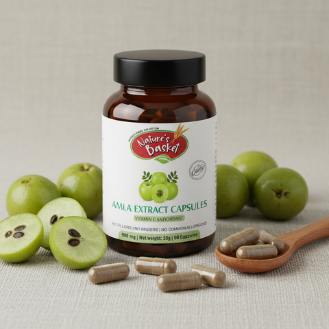 Amla Extract Capsules 60pcs: Immune & Antioxidant Support Nature's Basket - NZ