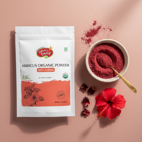 Organic Hibiscus Powder 227g - For Hair & Skin Beauty Nature's Basket - NZ