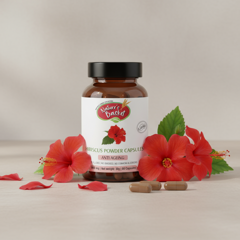 Hibiscus Capsules | Cardiovascular & Antioxidant Support | 60 Vegan Caps Nature's Basket - NZ
