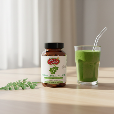 Moringa Extract Capsules 60 – Vegan Superfood for Energy, Immunity & Daily Wellness Nature's Basket - NZ
