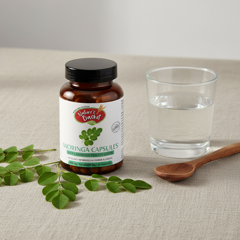 Moringa Capsules – 100% Pure Organic Moringa Leaf Powder | Natural Superfood, Energy, Immunity & Daily Wellness Support (Vegan, Gluten-Free, 60 Capsules) Nature's Basket - NZ
