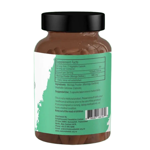 Moringa Organic Capsules 900mg 60pcs - Nature's Basket - NZ