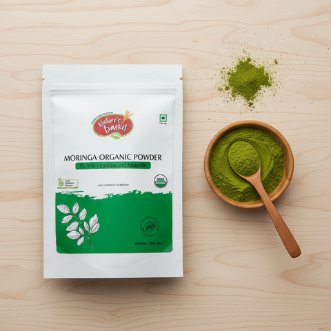 Organic Moringa Powder NZ (227g) — Certified, 100% Pure Nature's Basket - NZ