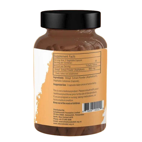 Nature's Basket NZ Shilajit Extract Capsules 900mg 60pcs - Nature's Basket - NZ