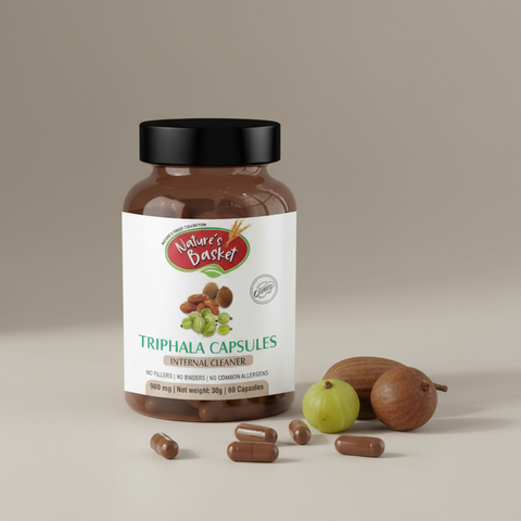 Triphala 60 Capsules: Digestive Support & Antioxidant Blend Nature's Basket - NZ
