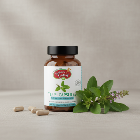 Tulsi Capsules - Vegan & Gluten-Free - 60pcs Nature's Basket - NZ
