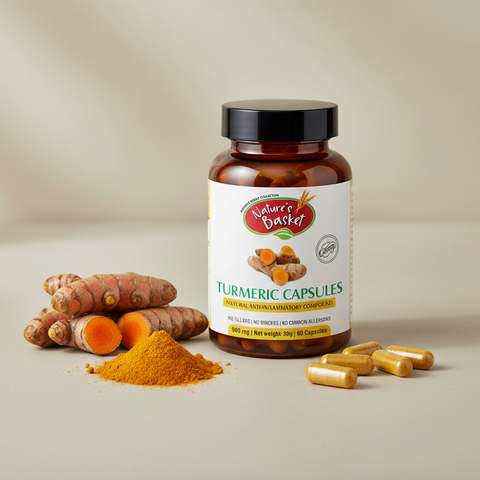 Turmeric Capsules NZ (60 Vegan Caps) — Antioxidant & Everyday Joint Support Nature's Basket - NZ