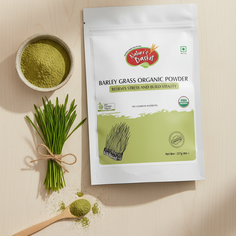 Organic Barley Grass Powder NZ (227g) — Certified Organic Greens Nature's Basket - NZ