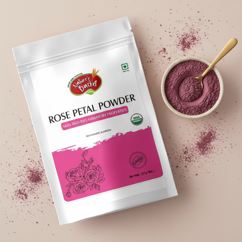 Organic Rose Petal Powder - 100% Pure Nature's Basket - NZ