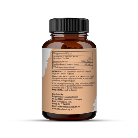 Nature's Basket NZ Sea Moss Capsules - Marine Wellness Boost Nature's Basket - NZ