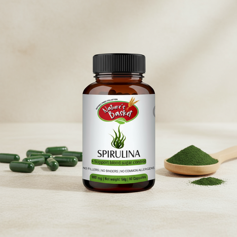 Spirulina 90 Capsules - Cellular & Joint Support Nature's Basket - NZ