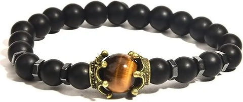 Tiger Eye Crown Magnetic Hematite Bracelet - Nature's Basket - NZ