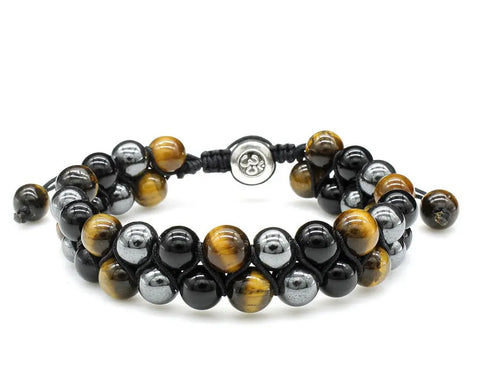 Tiger Eye bracelet, Double-layer bracelet, Beaded bracelet, Natural stone bracelet, Men's bracelet, Women's bracelet, Healing bracelet, Energy bracelet, Chakra bracelet, Yoga bracelet, Meditation bracelet, Boho bracelet, Fashion bracelet
