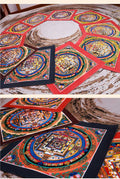 Tibetan Handmade Thangka Mantra Mandala Painting Spiritual Blessing Nature's Basket - NZ