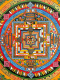 Tibetan Handmade Thangka Mantra Mandala Painting Spiritual Blessing Nature's Basket - NZ