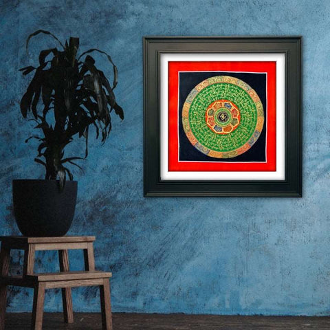 Tibetan Handmade Thangka Mantra Mandala Painting Spiritual Blessing Nature's Basket - NZ