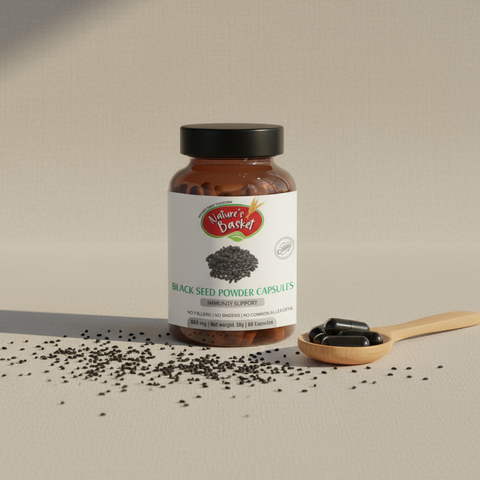 Nature’s Basket NZ Black Seed Capsules (Nigella sativa) — 450mg, 60 Vegan Caps Nature's Basket - NZ