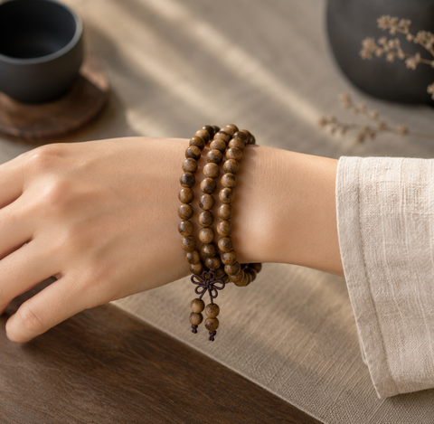 Black Rosewood Mala Beads – 108 Bead Wooden Meditation Bracelet & Necklace (6mm)