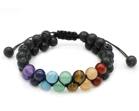 Natural Crystal Lava Stone Beads Bracelet