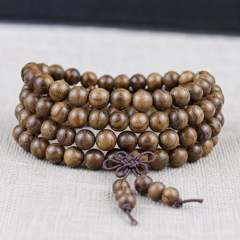 Black Rosewood Mala Beads – 108 Bead Wooden Meditation Bracelet &amp; Necklace (6mm)